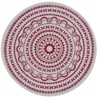Split P Medallion Round Printed Placemat Set - Red