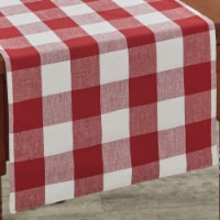 Park Designs Buffalo Check Backed Red and Cream Table Runner 13  x 36