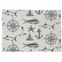 Split P Nautical Captain's Quarters Blue and White Placemat - Set of 4