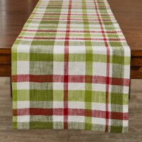Split P Winter Bliss Plaid Table Runner - 54''L - Green