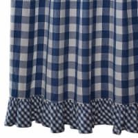 Park Designs China Blue Buffalo Check Ruffled Shower Curtain 72 x 72