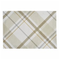 Split P Sandy Plaid Placemat Set - Off-White