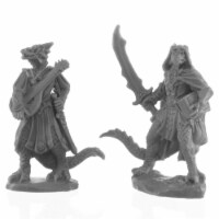 Reaper Miniatures REM44145 Bones BK Dragonfolk Bard & Thief Miniature Game