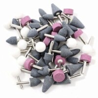 Wideskall 50 Pieces 1/8  inch Assorted Abrasive Mounted Grinding Stone Wheel Bits