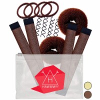 HAWWWY 12-Pc Hair Bun Maker - Brown, Easy Fast Tool for Short/Long/Thin Hair