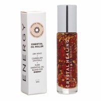 Summer Salt Body Energy Red Jasper Essential Oil Roller, 24K Gold + Carnelian Crystals - 10ml