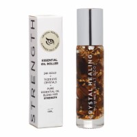 Summer Salt Body Strenght Essential Oil Roller, 24K Gold + Tiger Eye Crystals - 10ml