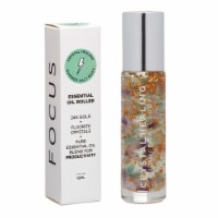 Summer Salt Body Focus Essential Oil Roller, 24K Gold + Flourite Crystals - 10ml