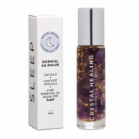 Summer Salt Body Sleep Essential Oil Roller, 24K Gold + Amethyst Crystals - 10ml