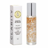 Summer Salt Body Clarity Essential Oil Roller, 24K Gold + Clear Quartz Crystals - 10ml