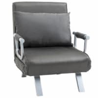 Modern Futon Sofa Lounger Couch w/Adjustable Backrest & Comfy Pillow, Dark Grey