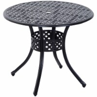 Square/Round Cast Aluminum Outdoor Dining Table Garden Patio Furniture Black