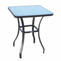 33  Outdoor Garden Bistro Table Dining Table Steel, Tempered Glass