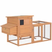 PawHut 75'' Wooden Poultry Chicken Coop Hen House  with Egg Box Backyard Run