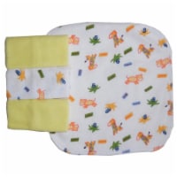 Bambini 023 Terry Wash Cloth, Yellow with Assorted Prints - Pack of 4