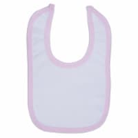 Bambini 1024PNK 2-Ply Terry White with Pink Trim Infant Bib- 12 x 7 in.