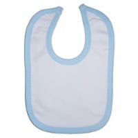 Bambini 1023 W B 2-Ply Interlock White with Blue Binding Infant Bib