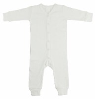 Interlock White Union Suit Long Johns - Newborn