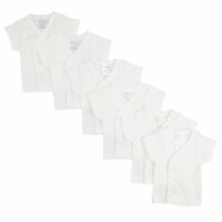 Bambini White Side Snap Short Sleeve Shirt 6 Pack - Newborn