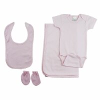 Girls 4 Piece Pink Layette Set