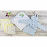 Bambini LS-0618 Hooded Towel, Hats & Wash Cloths, Blue & Yellow - Newborn