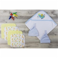 Bambini LS-0619 Hooded Towel, Hats & Wash Cloths, Blue & Yellow - Newborn