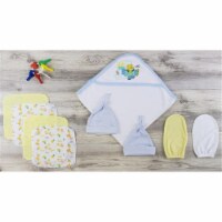 Bambini LS-0620 Hooded Towel, Hats & Wash Cloths - Blue, Yellow & White - Newborn
