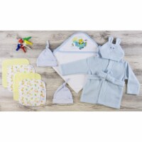 Bambini LS-0621 Hooded Towel, Hats & Wash Cloths, Blue & Yellow - Newborn