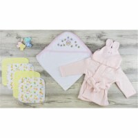 Bambini LS-0624 Hooded Towel, Wash Cloths & Robe, Yellow & Pink - Newborn