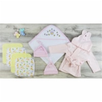 Bambini LS-0625 Hooded Towel, Hats, Wash Cloths & Robe, Yellow & Pink - Newborn