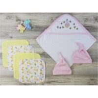 Bambini LS-0626 Hooded Towel, Hats & Wash Coths, Yellow & Pink - Newborn