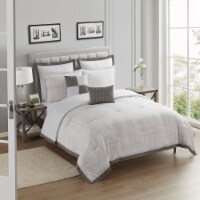 Sweet Home Collection | Walter 7-Piece Printed Bed In A Bag Comforter Set Queen, Taupe