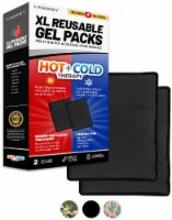 HAWWWY XL Black Gel Hot Cold Packs for Sore Muscles, Pain, Headaches (2-Pack)