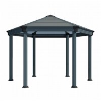 Palram - Canopia HG9180 Roma Garden Gazebo - Gray/Bronze