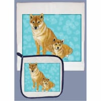 Pipsqueak Productions DP597 Shiba-Inu Dish Towel And Pot Holder Set