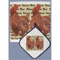 Pipsqueak Productions DP715 Chicken Rhode Island Red Dish Towel And Pot Holder Set