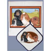 Pipsqueak Productions DP952 Dish Towel and Pot Holder Set - King Charles Spaniel