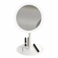 Fancy Bath Outlet LED Table Top Light Up Plastic Mirrors in White (Set of 2)