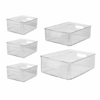 Oggi Assorted Size Fluted Storage Bin Set Perspective: Main