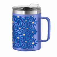 Oggi Stainless Steel Thermomug - Blue Floral Perspective: Main