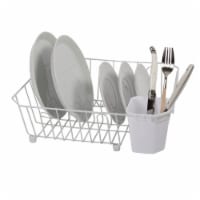 Dish Drain with Utensil Caddy - White Perspective: Main