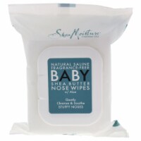 Shea Moisture Natural Saline FragranceFree Baby Shea Butter Nose Wipes 30 Pc