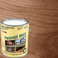 Preserva Wood Semi-Transparent Tahoma Brown Oil-Based Penetrating Wood Stain and Sealer 1