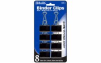 Bazic Binder Clip 1.25" Black 8pc