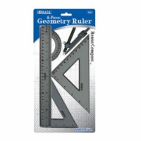 DDI  BAZIC 4-Piece Geometry Ruler Combination Sets w/ Compass Case of 24