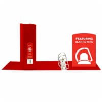 Slant D Ring View Binder with 2 Pockets, 3 , Red