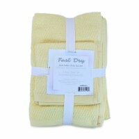 Fast Dry Zero-Twist 6-Piece Bath Towel Set, 2 Washcloths, 2 Hand Towels & 2 Bath Towels, Ring