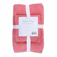 Fast Dry Zero-Twist 6-Piece Bath Towel Set, 2 Washcloths, 2 Hand Towels & 2 Bath Towels, Ring