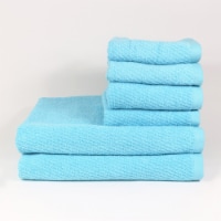 Fast Dry Zero-Twist 6-Piece Bath Towel Set, 2 Washcloths, 2 Hand Towels & 2 Bath Towels, Ring