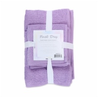 Fast Dry Zero-Twist 6-Piece Bath Towel Set, 2 Washcloths, 2 Hand Towels & 2 Bath Towels, Ring